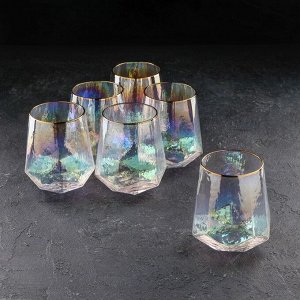 Набор стаканов Magistro «Дарио», 450 мл, 10x11,5 см, 6 шт, цвет перламутр