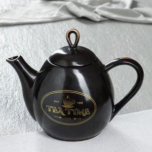 Чайник для заварки "Петелька", чёрный, чай золото, 1.1 л, микс