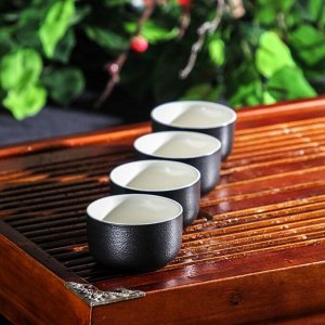 Набор для чайной церемонии Simple, 6 предметов: 4 пиалы 50 мл, чайник 210 мл, банка для чая, чабань