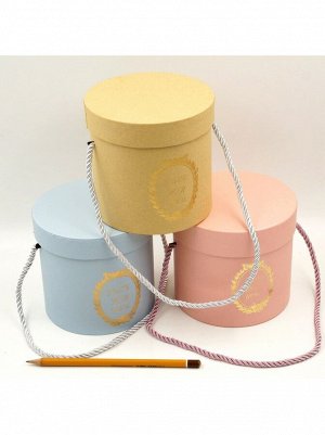 Коробка картон 12 х12 см цилиндр Just for You цвет микс HS-13-29/13-21/13-22