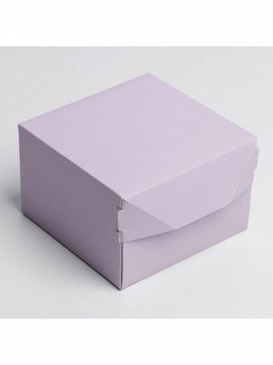 Коробка складная 12 х 8 х 12 см цвет лавандовая