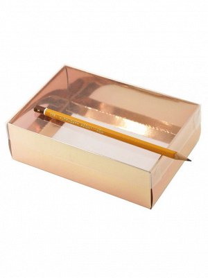 Коробка складная 15 х 11 х 5 см прозрачная крышка цвет розовое золото 2 части HS-19-31