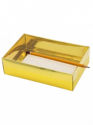 Коробка складная 19 х 12 х 5 см прозрачная крышка цвет золотой HS-19-30