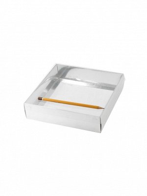 Коробка складная 20 х 20 х 5 см прозрачная крышка 2 части цвет серебряный HS-19-32