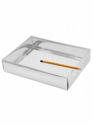 Коробка складная 22 х 29 х 6 см прозрачная крышка 2 части цвет серебряный HS-19-33