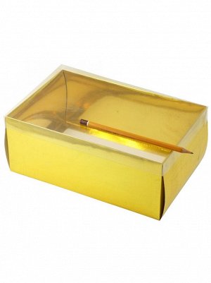 Коробка складная 25 х 16 х 10 см прозрачная крышка 2 части цвет золотой HS-19-35