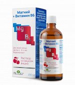Магний В6, раствор со вкусом вишни 3+, 100 мл