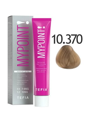 Тефия Краска для волос Tefia MYPOINT 10.370 экстра светлый блондин золотисто-фиолетовый для седых волос , 60 мл
