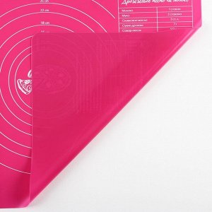 Силиконовый коврик для выпечки «Тесто для пиццы», 50x40 см