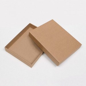 Коробка сборная без печати крышка-дно бурая без окна 26x21.5x4 см