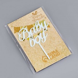 Топпер для торта Baby boy, светло-голубой