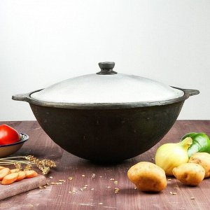 Шафран Казан с крышкой, 6 л, круглое дно