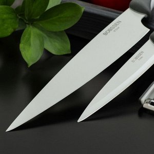 СИМА-ЛЕНД Набор ножей Faded, 3 предмета: ножи, овощечистка, цвет серый