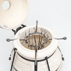 Тандыр "Скиф" с откидной крышкой, h-89 см, d-64, 12 шампуров, кочерга, совок