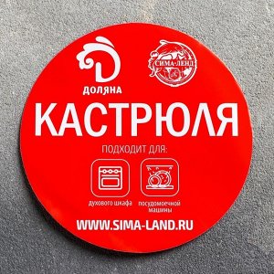 Кастрюля для запекания с крышкой Доляна «Фуэго», 3 л, 30,8?26,7?12 см, цвет прозрачный