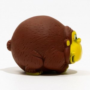 Игрушка пищащая "Обезьянка", 8 х 6 см, тёмно-коричневая