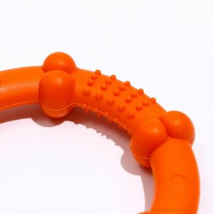 Кольцо рельефное из термопластичной резины, не тонет, 9,5 см,  оранжевое