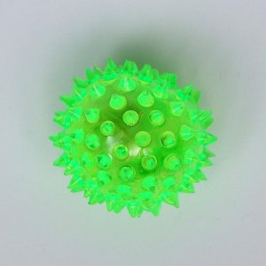 Мяч светящийся для собак средний, TPR, 5,5 см, зелёный