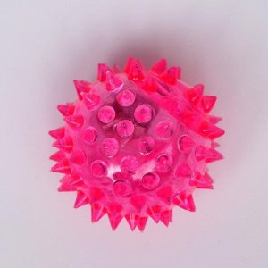 Пижон Мяч светящийся для собак средний, TPR, 5,5 см, розовый