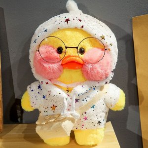 Утка ЛалаФанфан Желтая в толстовке с капюшоном, сумочкой и очками - LalaFanfan Duck