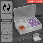 Органайзер для рукоделия, двусторонний, 6 отделений, 10 ? 6,5 ? 2,7 см