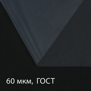 Плёнка полиэтиленовая 60 мкм, прозрачная, длина 5 м, ширина 3 м, рукав (1.5 × 2 м), ГОСТ 10354-82