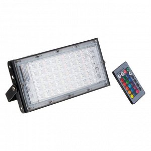 Прожектор светодиодный модульный Luazon Lighting, RGB, с пультом, 50Вт, IP65, 220В Черный