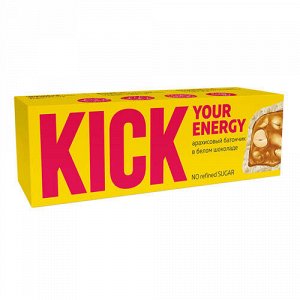 Батончик арахисовый в белом шоколаде Kick your energy, 45 г