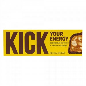 Батончик арахисовый в тёмном шоколаде Kick your energy, 45 г