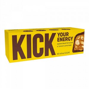 Батончик арахисовый в тёмном шоколаде Kick your energy, 45 г