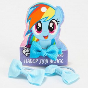 Набор для волос: резинка и заколка красный "Бантик", My Little Pony, 3 шт