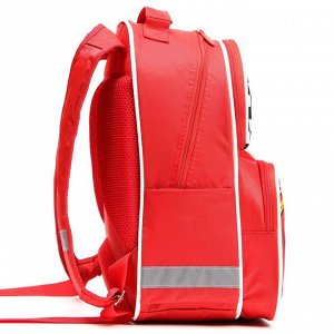 Рюкзак школьный с эргономической спинкой "Молния Макуин", Тачки, 37*26*13 см, красный