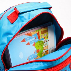 Рюкзак школьный с эргономической спинкой Человек-паук "Марвел", 37*26*13 см, синий