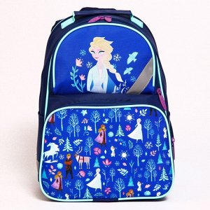 Disney Рюкзак школьный с эргономической спинкой Холодное Сердце &quot;Эльза&quot;, 37*26*13 см, синий