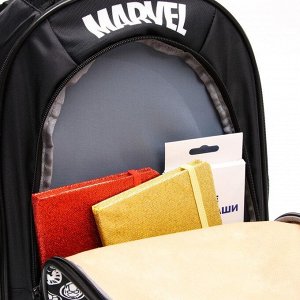 Рюкзак школьный с эргономической спинкой Мстители "Marvel", 37*27*16 см, черный