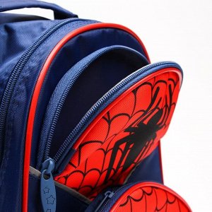 Рюкзак школьный с эргономической спинкой Человек-Паук, 37*26*17 см, красно-синий
