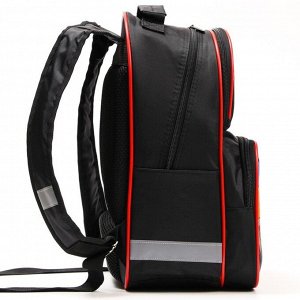 Рюкзак школьный с эргономической спинкой "Avtobots", Трансформеры, 37*26*13 см, черный