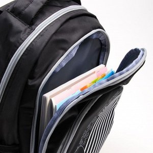 Рюкзак школьный с эргономической спинкой "WTF", Микки Маус и его друзья, 44*34*15 см, черный
