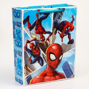 Пакет подарочный, 31 х 40 х 11,5 см, Человек-паук