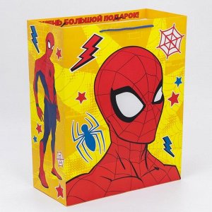 Пакет подарочный, 40 х 49 х 19 см "Поздравляю!", Человек-паук