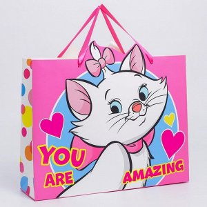 Пакет подарочный "You are amazing", Коты-аристократы, 40х31х11,5 см