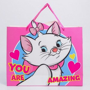 Пакет подарочный "You are amazing", Коты-аристократы, 40х31х11,5 см