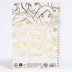 Подарочный набор: ежедневник А5 "Принцессы", на гребне, 60 листов и ручка, Принцессы