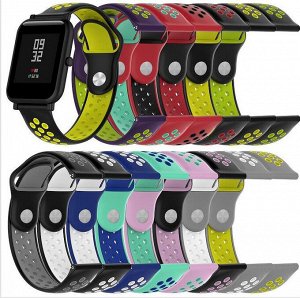 Силиконовый перфорированный ремешок для Xiaomi Amazfit Bip / Bip Light 20-22 mm Samsung, HUAWEI