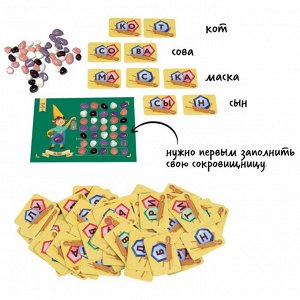 Читачки Возраст игроков 6+ 8+
Время игры 20 минут
Количество игроков 2-4
Учимся читать и составляем слова!
Выбирайте героя, придумывайте слова из букв и слогов, получайте сокровища. 3 уровня сложно
