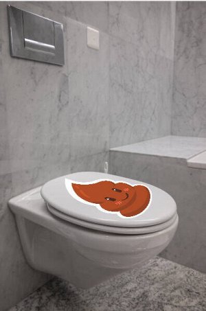 Наклейка на крышку унитаза