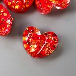 Декор для творчества пластик &quot;Сердечко рыжее&quot; кристалл 1,2х1,1 см
