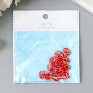 Декор для творчества пластик "Сердечко рыжее" кристалл 1,2х1,1 см
