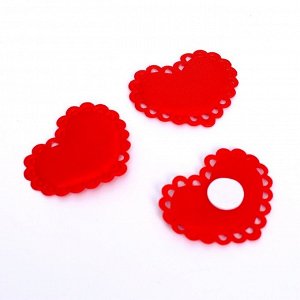 Сердечки декоративные, на клеевой основе, набор 10 шт., размер 1 шт: 5 ? 4 см, цвет красный