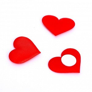 Сердечки декоративные, на клеевой основе, набор 15 шт., размер 1 шт: 3,5 ? 3 см, цвет красный